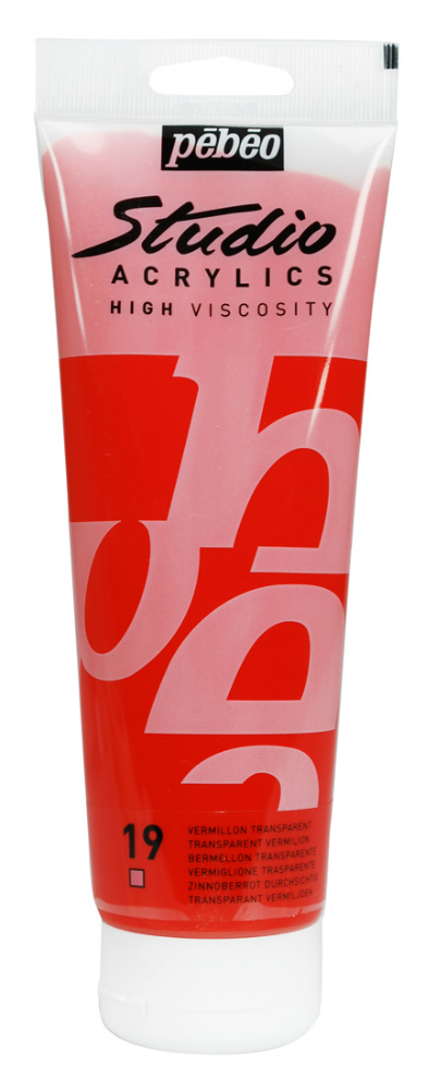 Pebeo Studio Acrylic HV 250ML - Transparent Vermilion