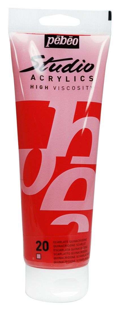 Pebeo Studio Acrylic HV 250ML - Quinacridone Scarlet