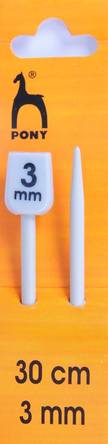 Pony Knitting Pins Knobbed Pairs 30cm x 3mm