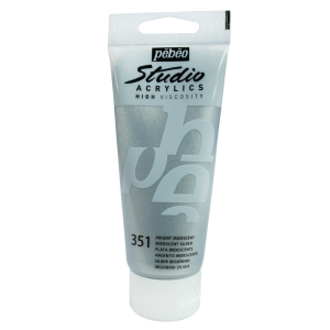 PEBEO STUDIO ACRYLIC HV 100ML - IRIDESCENT SILVER