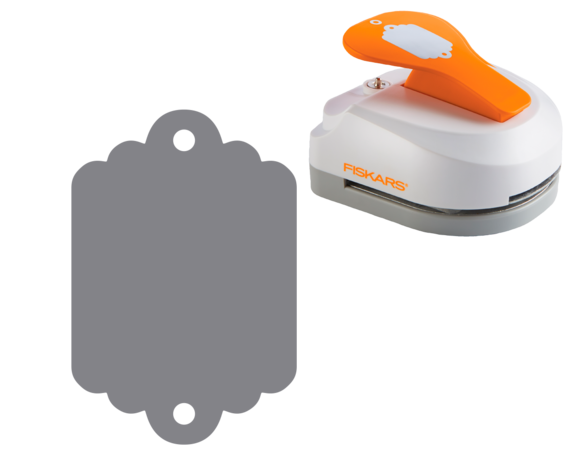 Fiskars Scallop Tag Maker with Built-in Eyelet Setter (2" x 3")