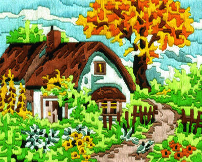 Anchor Stitch Kit - Country Cottage (25cm x 30cm)