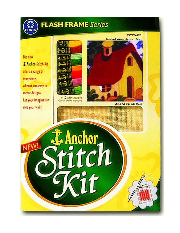 Anchor Stitch Kit - Cottage (14cm x 16cm)