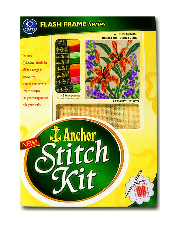 Anchor Stitch Kit - Wild Blossoms (19cm x 21cm)