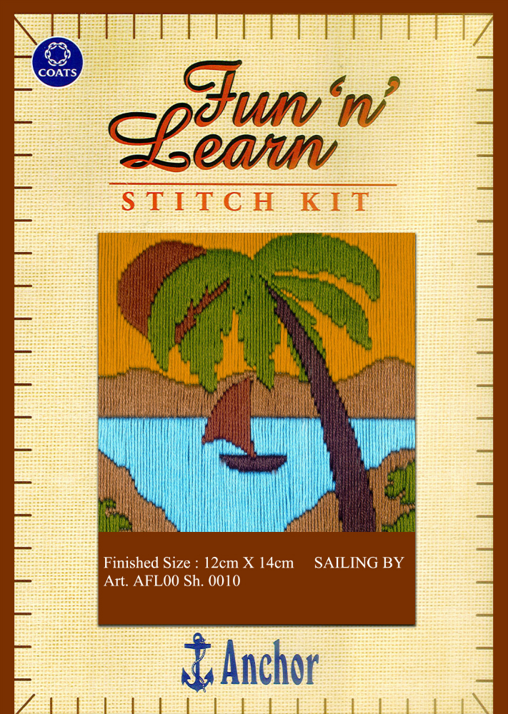 Anchor Stitch Kit - Sailing by (12cm x 14cm)