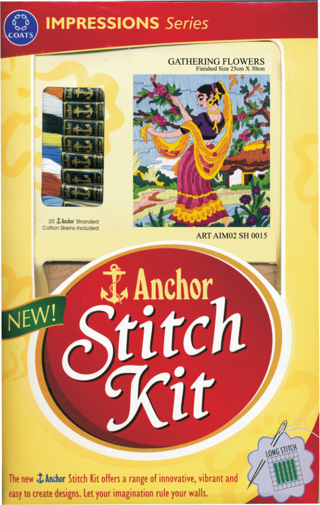 Anchor Stitch Kit - Gathering Flowers (25cm x 30cm)