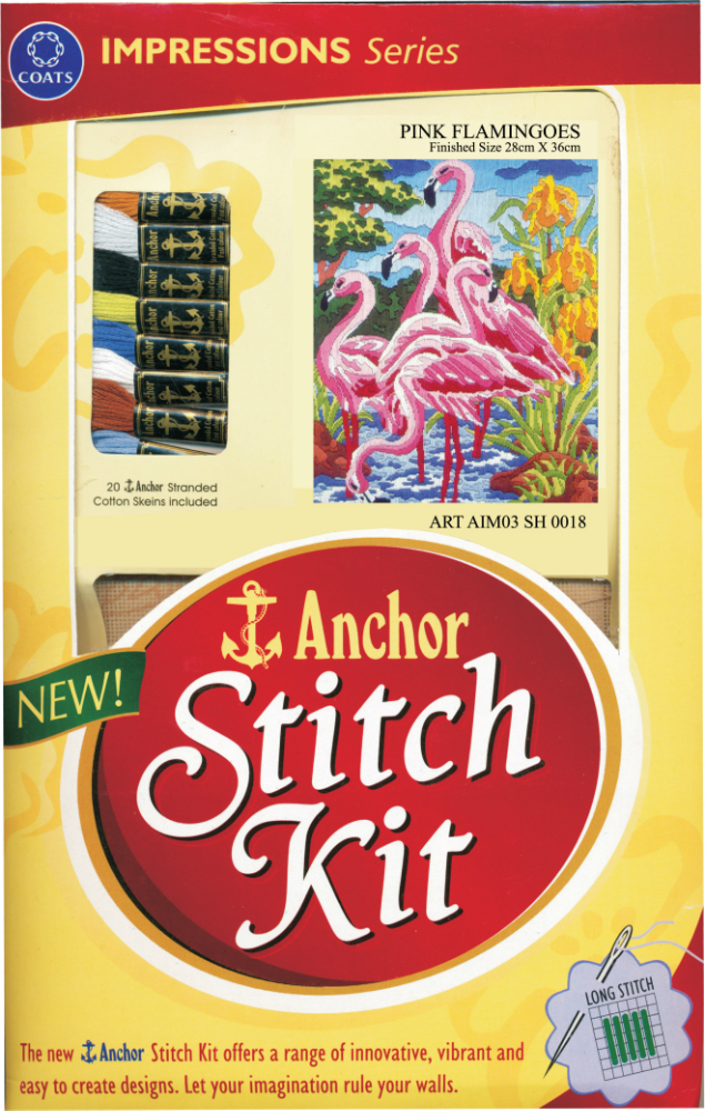 Anchor Stitch Kit - Pink Flamingoes (28cm x 36cm)