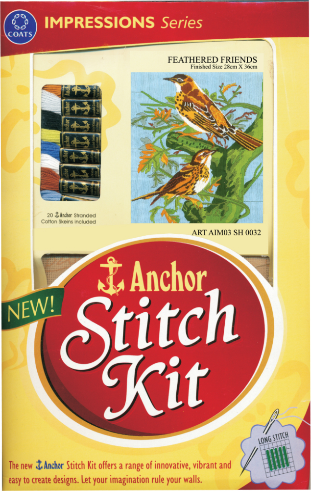 Anchor Stitch Kit - Feathered Friends (28cm x 36cm)
