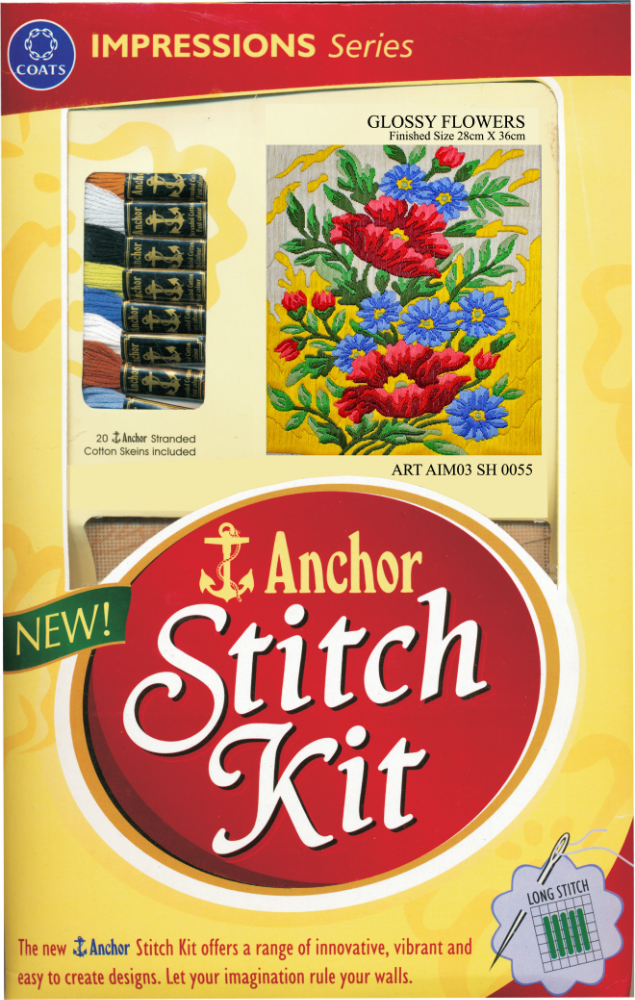 Anchor Stitch Kit - Glossy Flowers (28cm x 36cm)