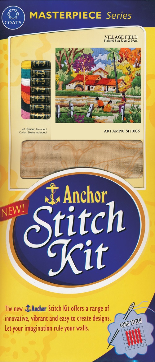 Anchor Stitch Kit - Village Field (33cm x 39cm)