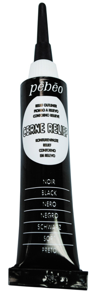 Pebeo Vitrail Cerne Relief Outliner 20ml Tube - Black