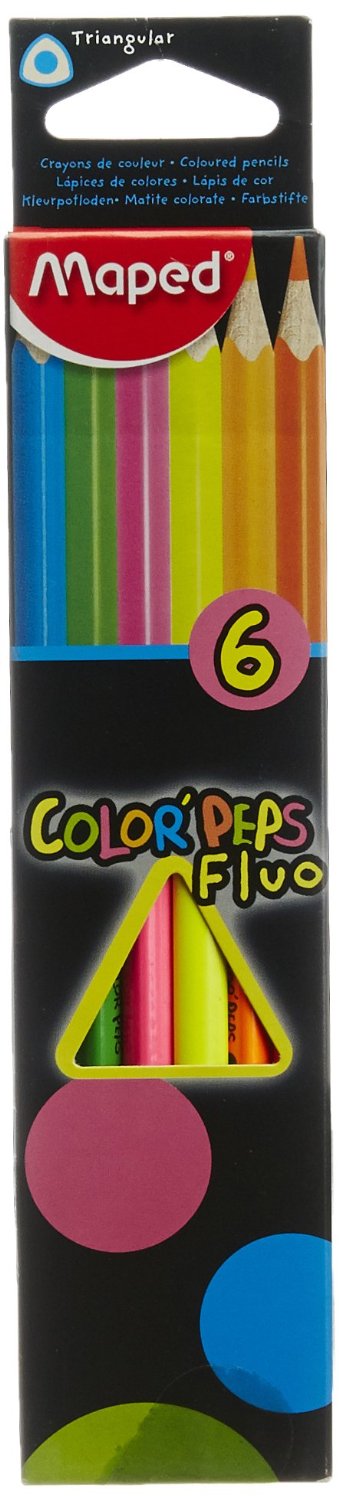 Maped Fluo colorpeps - 6 colour pencils