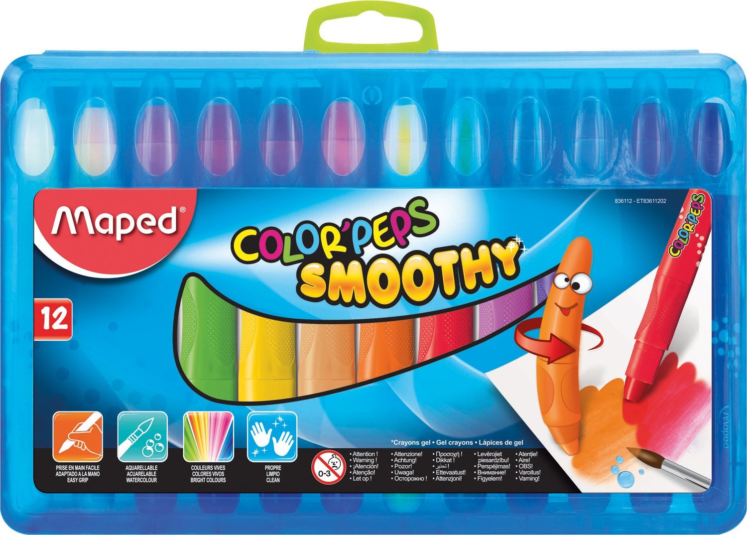 Maped Color'Peps Smoothy Gel Crayons in Plastic Case