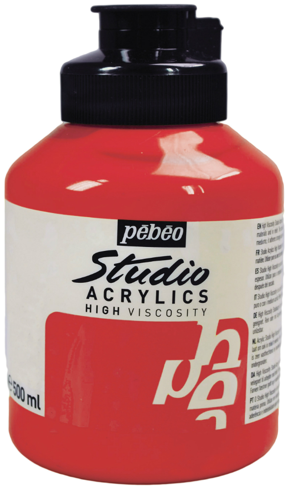 Pebeo Studio Acrylic HV 500ML - Cadmium Red Hue