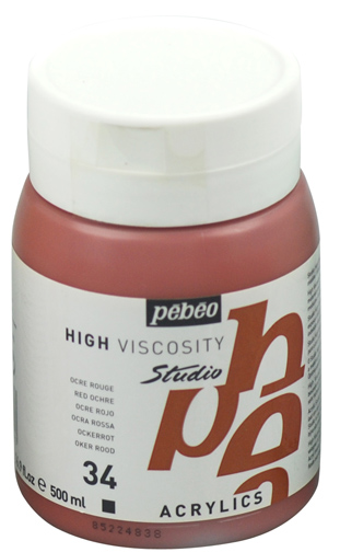 Pebeo Studio Acrylic HV 500ML - Red Ochre