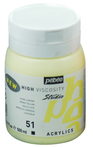 Pebeo Studio Acrylic HV 500ML - Bright Yellow