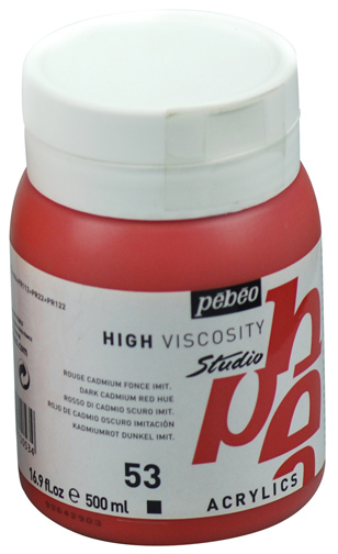 Pebeo Studio Acrylic HV 500ML - Dark Cadmium Red Hue