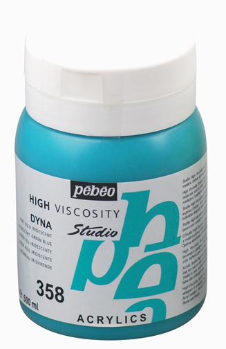 Pebeo Studio Acrylic HV 500ML - Iridescent Green Blue