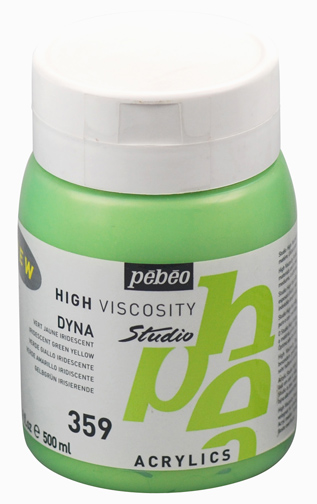 Pebeo Studio Acrylic HV 500ML - Iridescent Green Yellow