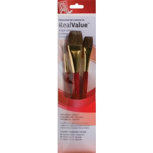 Princeton Real Value Natural - Camel Short Handle Brush Set (Set of 3 Brushes) - 3
