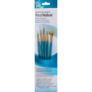 Princeton Real Value Synthetic - Golden Taklon Short Handle Brush Set (Set of 5 Brushes) - 2