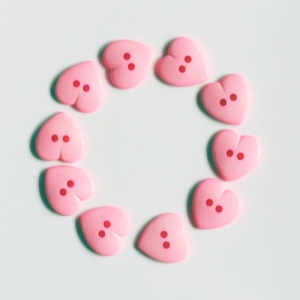Large Plastic Heart shaped Buttons - Light Pink