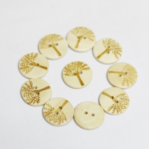 Wooden Circle Shape Button Pattern 7 - Big