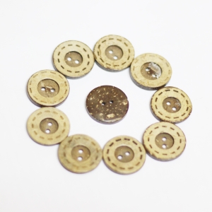 Wooden Circle Shape Button Pattern 10 - Big