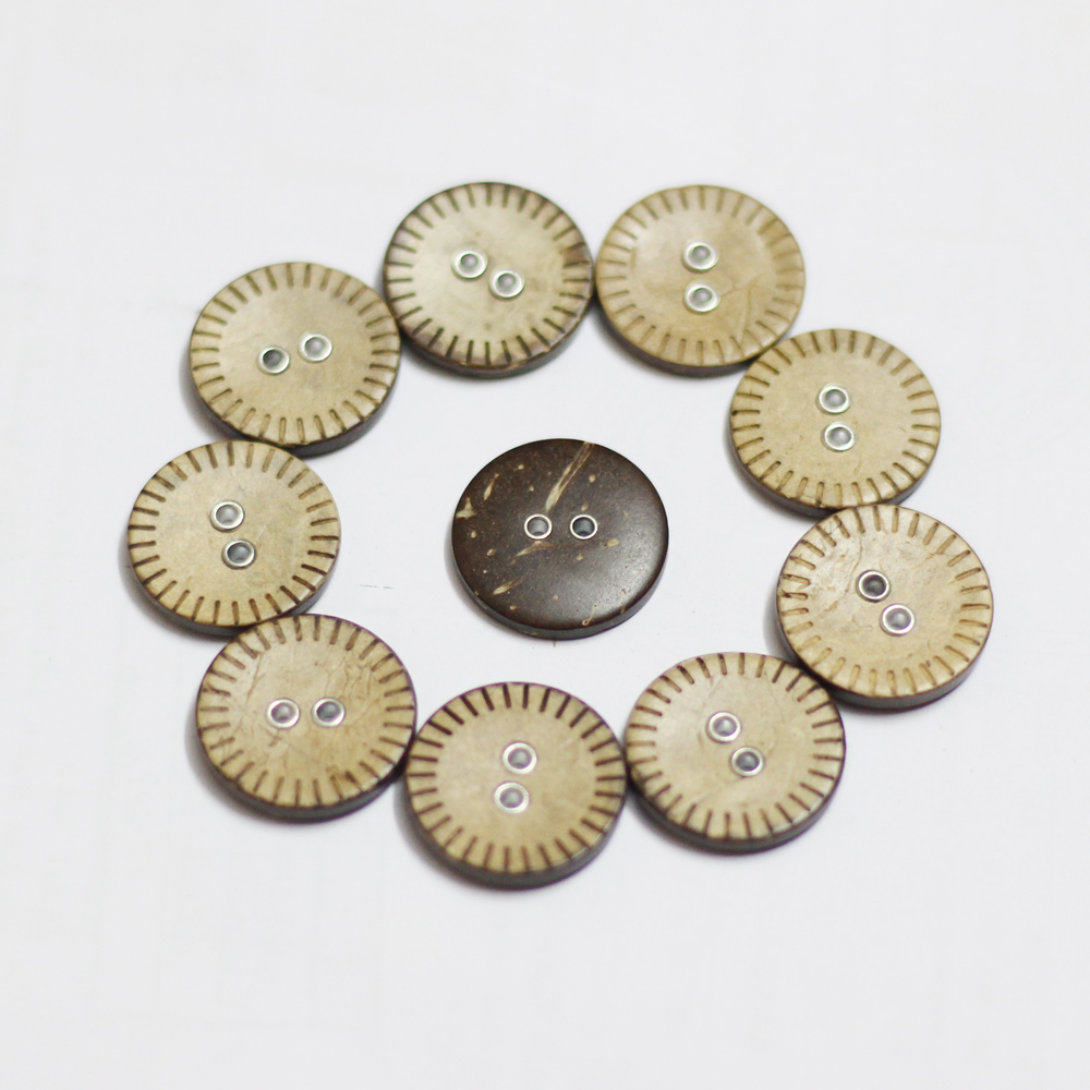 Wooden Circle Shape Button Pattern 13 - Big