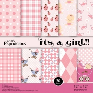 Papericious - Its a Girl (12 by 12 paper)
