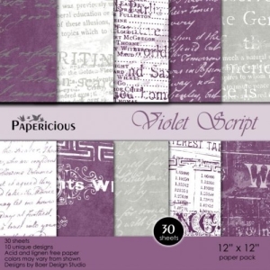 Papericious - Violet Script (12 by 12 paper)