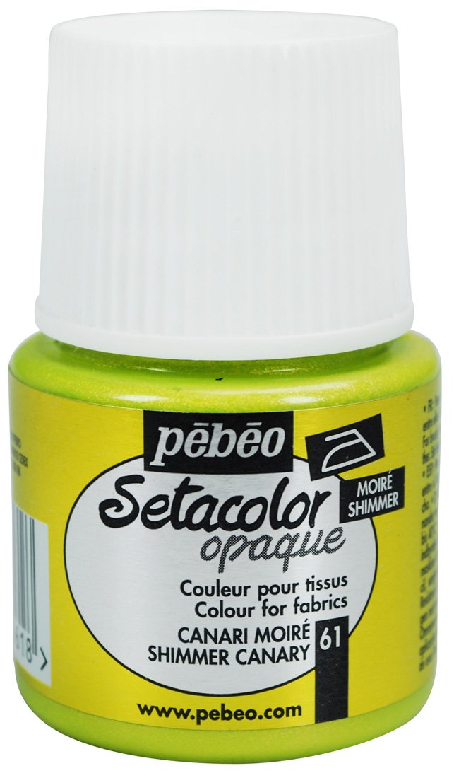 Pebeo Setacolor Shimmer Opaque Fabric Paint 45 ml - Canary