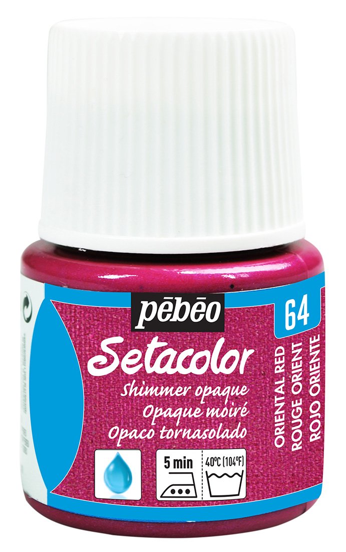 Pebeo Setacolor Shimmer Opaque Fabric Paint 45 ml - Oriental Red