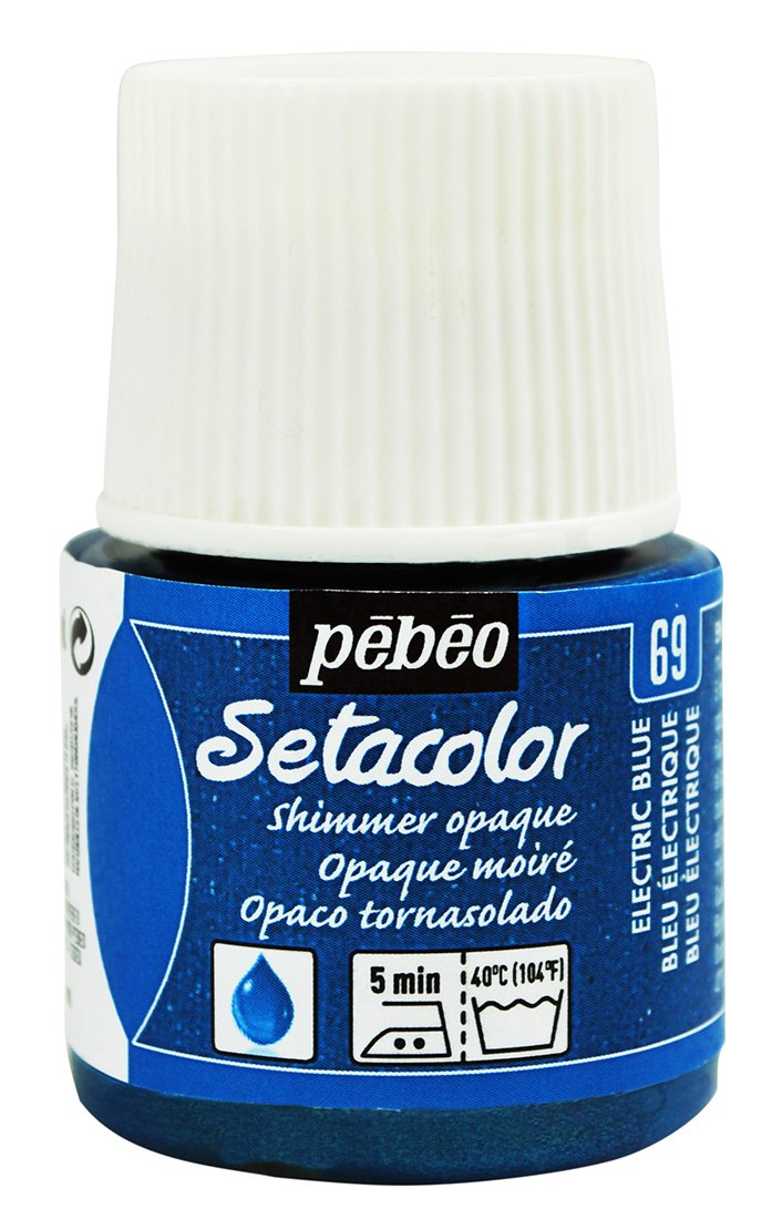 Pebeo Setacolor Shimmer Opaque Fabric Paint 45 ml - Electric Blue