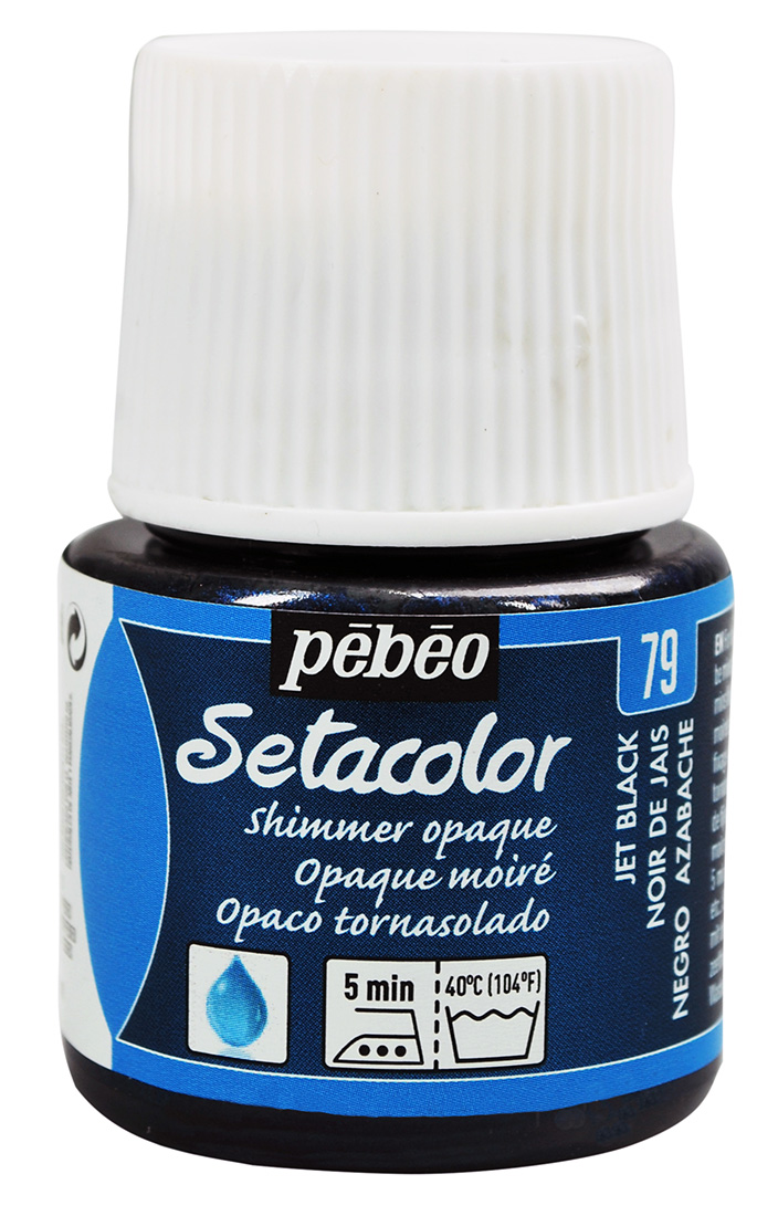 Pebeo Setacolor Shimmer Opaque Fabric Paint 45 ml - Jet Black