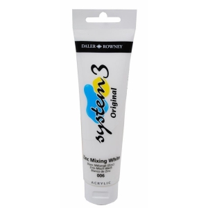 Daler Rowney System 3 Original Acrylic 150 ml - Zinc Mixing White