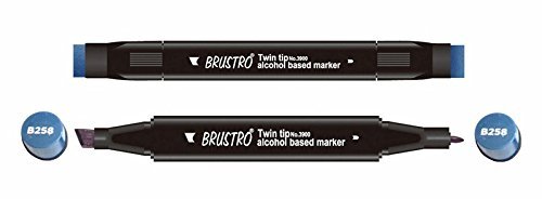 Brustro Twin Tip Alcohol Based Marker - Blue Black