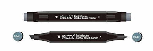 Brustro Twin Tip Alcohol Based Marker - Blue Grey 7