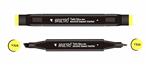Brustro Twin Tip Alcohol Based Marker - Dark Yellow