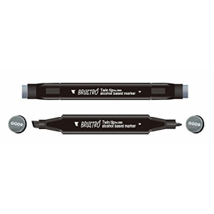 Brustro Twin Tip Alcohol Based Marker - Green Grey 9