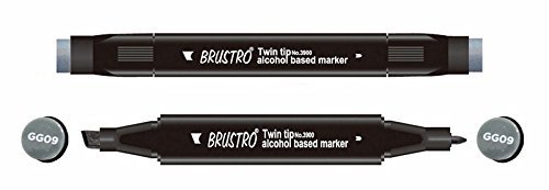 Brustro Twin Tip Alcohol Based Marker - Green Grey 9