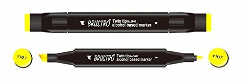 Brustro Twin Tip Alcohol Based Marker - Lightning Yellow