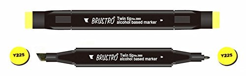 Brustro Twin Tip Alcohol Based Marker - Olive Yellow