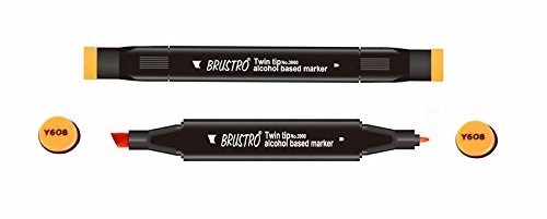 Brustro Twin Tip Alcohol Based Marker - Orange