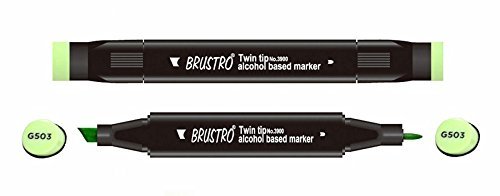 Brustro Twin Tip Alcohol Based Marker - Pale Green