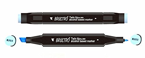 Brustro Twin Tip Alcohol Based Marker - Pastel Blue