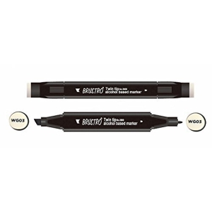 Brustro Twin Tip Alcohol Based Marker - Warm Grey 03
