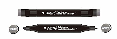 Brustro Twin Tip Alcohol Based Marker - Warm Grey 9