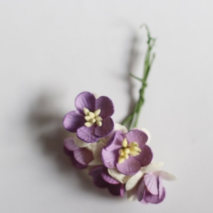 Mulberry Cherry Blossoms - Purple and White (Pack of 10 flowers)