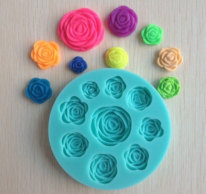 Mixed Roses - Design 1 Silicone Clay Mould